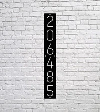 Personalized Home Address Sign • 31"h x 5"w 6 digits Custom House Number Plaque