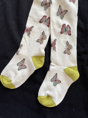 MATILDA JANE NWT Ivory/Green/Brown/Pink Butterfly Tights, Size 4 - 6 - Picture 5 of 9
