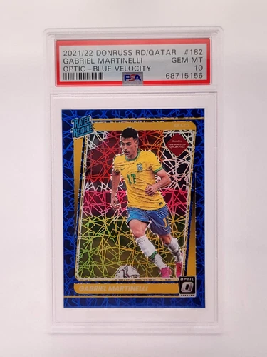 GABRIEL MARTINELLI 2021 DONRUSS OPTIC BLUE VELOCITY RC ROOKIE  PSA10 ARSENAL