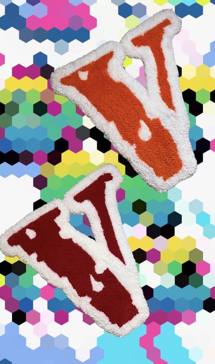 Vlone Hand Tufted Custom Made Hypebeast Rugs Lot Of 2 18.5”x18