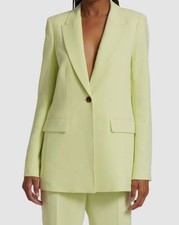 998 Lafayette 148 New York Women Green Single-Breasted Jacket Blazer Coat Sz 2