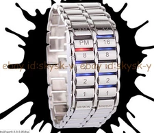 Fashion Men's Women Luxury Stainless Steel Sport Date Digital LED Bracelet Watch