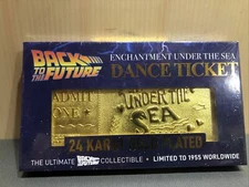 Back to the Future 24K Gold Plated Ticket Enchantment Under The Sea Dance NEW