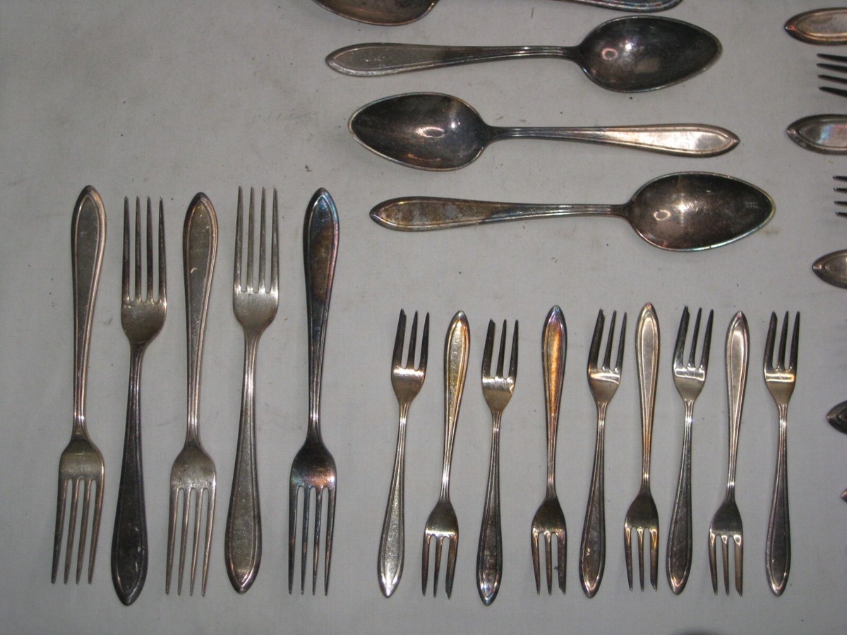 37 pieces vintage Keltum Holland Silverplate serving set forks
