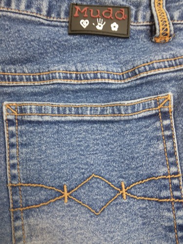 Mudd Girls Blue 5 Pocket Capri Pants Size 12 (27" Waist, Inseam 15.5) Cuffed - Picture 3 of 6