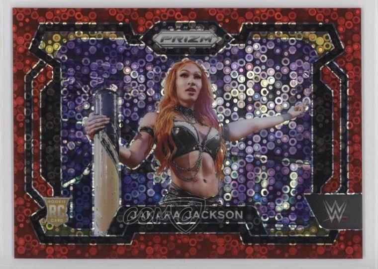 2024 Panini Prizm WWE Red Under Card Prizm 24/99 Jakara Jackson #12 Rookie RC
