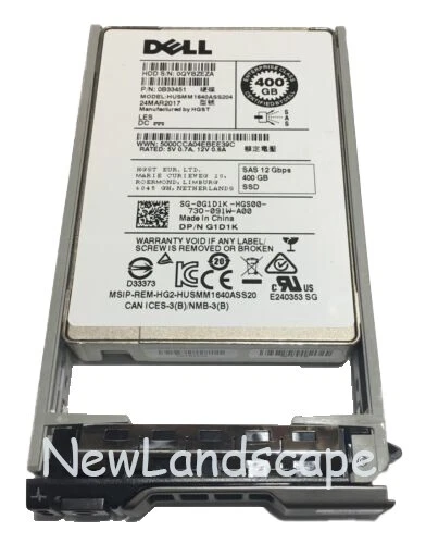 Dell 400GB SAS 12Gb 2.5 SFF SSD HDD con bandeja 0G1D1K G1D1K HUSMM1640ASS204 - Imagen 2 de 2