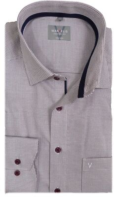 Marvelis Hemd Comfort Fit bordeaux / weiss gemustert 7024.64.35