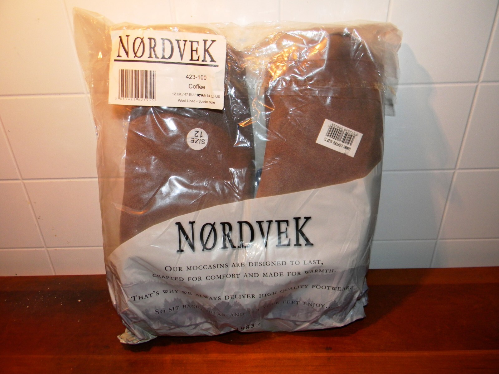 SAOLA MOCASSINO NUOVO SUOLA MORBIDA FODERATO IN PILE NORDVEK TAGLIA 12 FODERATO LANA SCAMOSCIATA 423 100