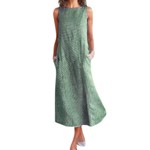 Womens Holiday Casual Sleeveless A Line Sundress Beach Party Midi Summer Dress - Picture 4 of 13