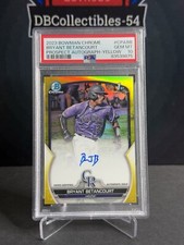 2023 Bowman Chrome Bryant Betancourt 1st Yellow Auto 73/75 PSA 10 Rockies