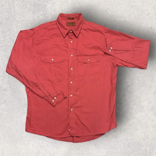 Fieldmaster Red Vintage Flannel Button Shirt Faded Size XL Outdoor
