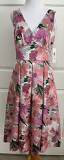 NWT Eliza J size 6 pink green floral skater fit and flare sleeveless dress $248