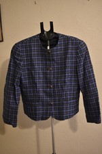 VTG PENDLETON Womens Blue Wool Blazer Skirt Suit Set Size 14