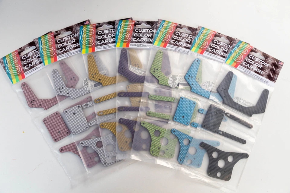 Team Associated RC10 RC10CC Kit de fibra de carbono púrpura Kit de 5 piezas Versión de 6 engranajes Foto 2 de 3