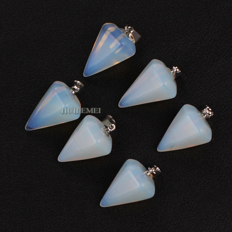6 шт/лот опалит камень шестиугольная пирамида маятник подвески Рейки целебный камень - Изображение 4 из 4