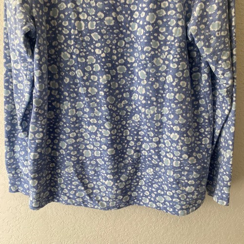Isaac Mizrahi Live Top Womens S Blue/White Cowl Neck Pullover Cotton Blend - Picture 10 of 15