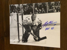 Boston Bruins Gerry Cheevers Autographed 8x10 Photo Pose 4