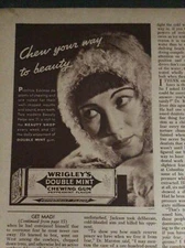 Wrigleys Double Mint Gum Ad Clipping Original Vintage Magazine Print Chew Your W