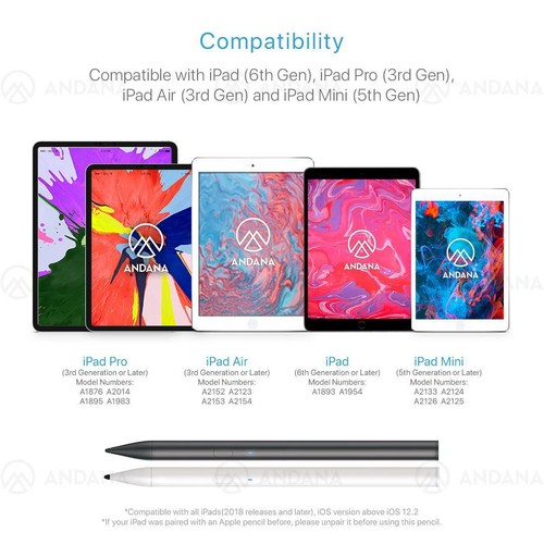 Pencil for iPad, Slim Stylus Pen for iPad Models from 2018 onwards - Picture 3 of 7