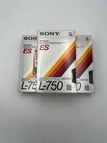 3 NOS Sony Dynamicron ES L-750 Beta Blank Video Cassette Betamax Tapes - Bild 1 von 2