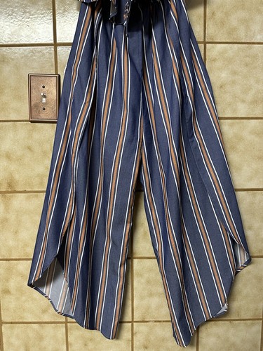 Saltwater Luxe Women’s Boho Retro Off Shoulder One Piece Striped Romper, Sz XS - Picture 2 of 12