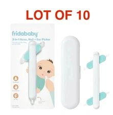 (LOT OF 10) Fridababy 3 in 1 Nose, Nail & Ear Picker For Babies + Storage Case