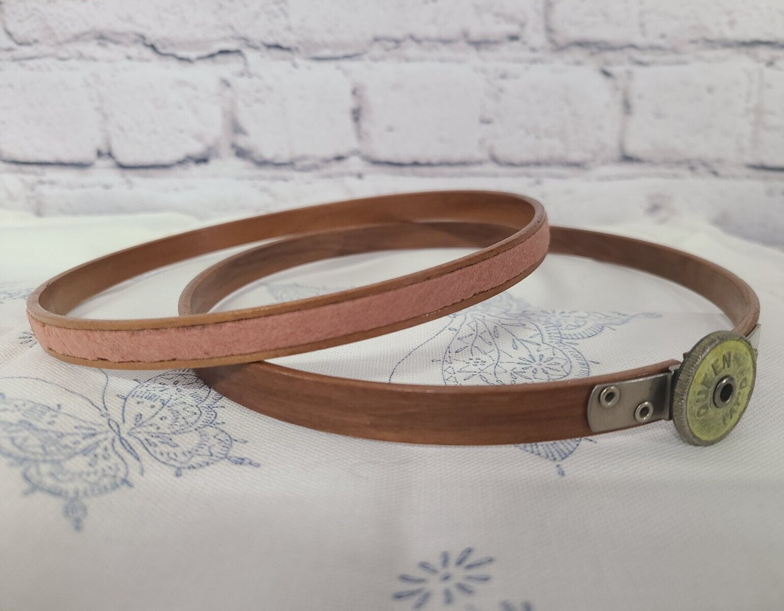 Vtg 6" Wooden Queen Embroidery Hoop with Tension Wheel Felt Wood Nun's Boilproof eBay