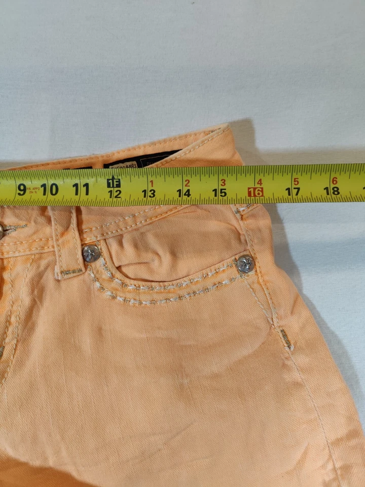 Miss Me Shorts Women 29 Cut Off Low Rise Booty Raw Hem Summer Casual Neon Orange - Image 2 of 4