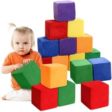 12 Pieces Foam Building Blocks Plush Colorful Foam Stacking Building Blocks S...