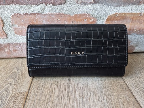 New DKNY Veronica Small Crossbody Crocodile Bag Black Chain Wallet Purse $148