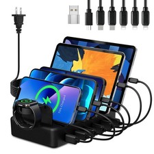 Charging Station for Multiple Devices, 50W 6 Ports USB Charger Station