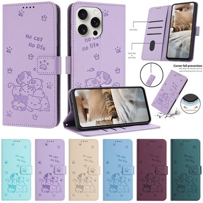 For iPhone 17 17e 16 15 14 13 12 11 Pro Max Plus Cute Case Leather Wallet Cover