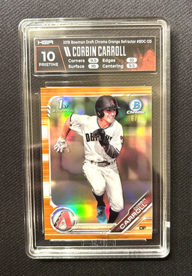 Corbin Carroll 1st Orange /25 Refractor HGA 10 2019 Bowman Draft Chrome