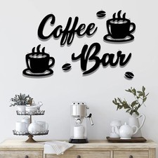 7 Pieces Coffee Bar Sign Hanging Wall Art, and