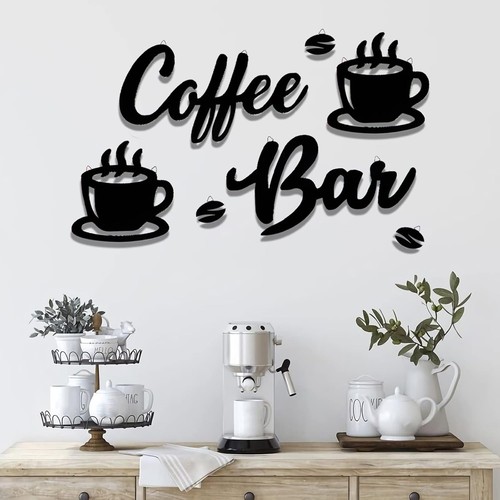 7 Pieces Coffee Bar Sign Hanging Wall Art, and  - Afbeelding 1 van 6