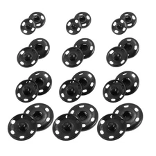 55 Sets Sewing Snap Buttons, Press Buttons Snap Fasteners 4 Sizes, Black