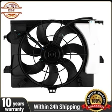 Engine Radiator Cooling Fan Assembly for 2012-2017 Hyundai Accent Kia Rio 1.6L `
