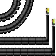 NECABLES 2Pack Phone Cord for Landline Telephone Handset Standard, Black 2pcs