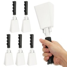 10" Cow Bells for Football Games, 6Pcs Cowbells for Sporting Events, White