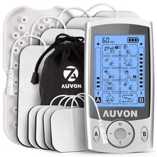 Auvon Dual Channel Tens Unit Muscle Stimulator Machine With 20 Modes,