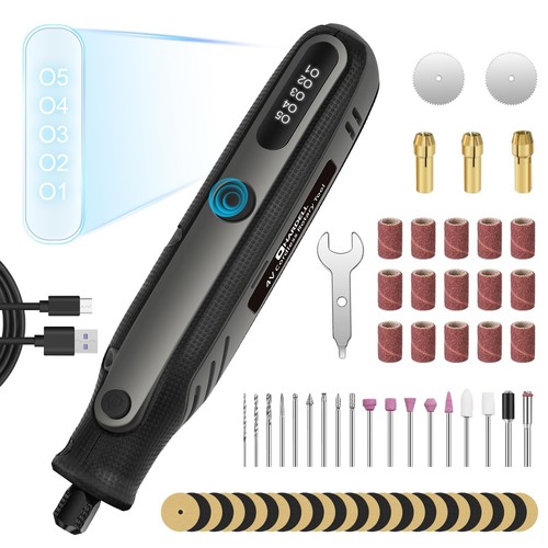 Mini Cordless Rotary Tool 4V, 5-Speed Rotary Tool Kit with 69 Accessories, Po...