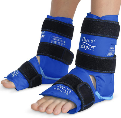 Ankle Ice Pack Wrap 2 Packs   Reusable Cold Gel Pack for Foot and Heel, Dual-Sid