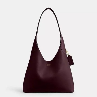 NWT COACH Brooklyn Shoulder Bag 28 LEATHER CU068 merlot / brass | eBay