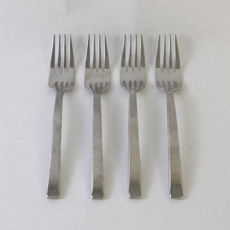 Four 18/10 Stainless Royce Salad Forks By Reed and Barton