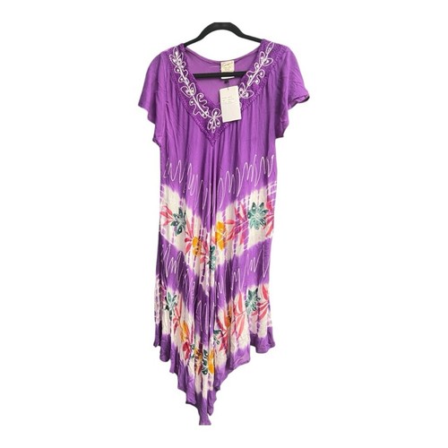 Exist Purple Asymmetrical Tiered Sundress Resort Wear One Size Fits All