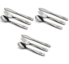 9 Piece Stainless Steel Kids Cutlery, Child and Toddler Safe Flatware, Kids S...