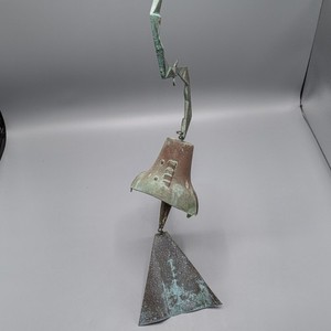 Paolo Soleri Cosanti Arcosanti Vintage Brutalist Cast Bronze Wind Bell Chime 21"