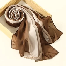 Chiffon Gradient Long Wrap Scarf Head Cover Islamic Shawls Headscarf Arab Stoles