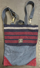 Zaino borsa tote vintage Faribault Woolen Mill Company rosso/bianco/blu lana Q49